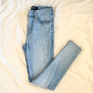 Express Denim Perfect High Rise Cropped Leggings